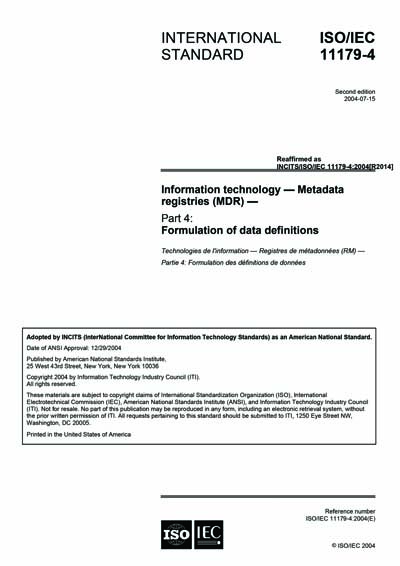 Standards PDF Cover Page